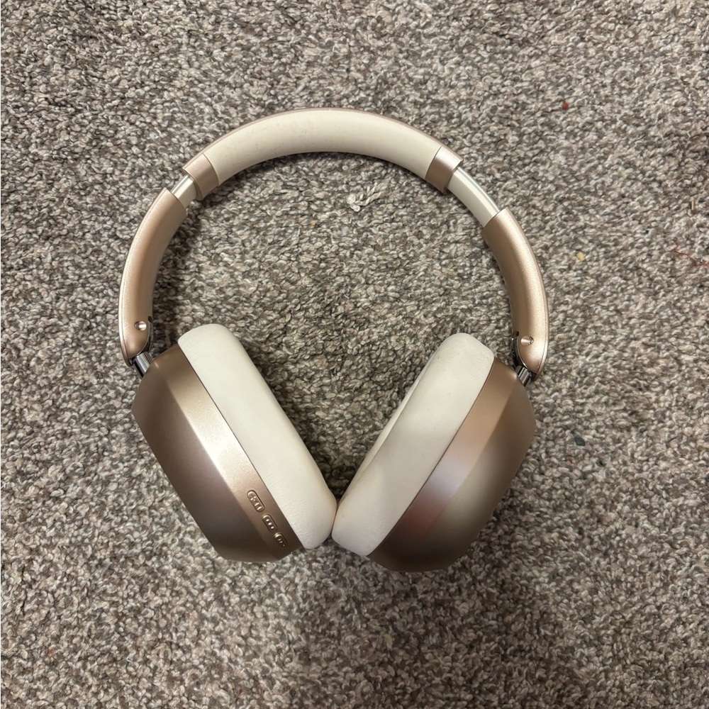Luxurious Gold and White Over-Ear Headphones